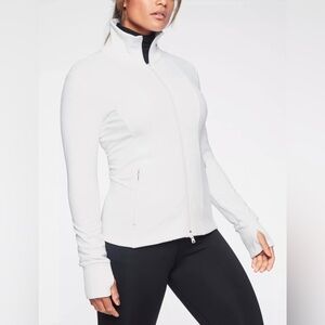 Athleta Ridge Crop Zip Jacket White Size Large